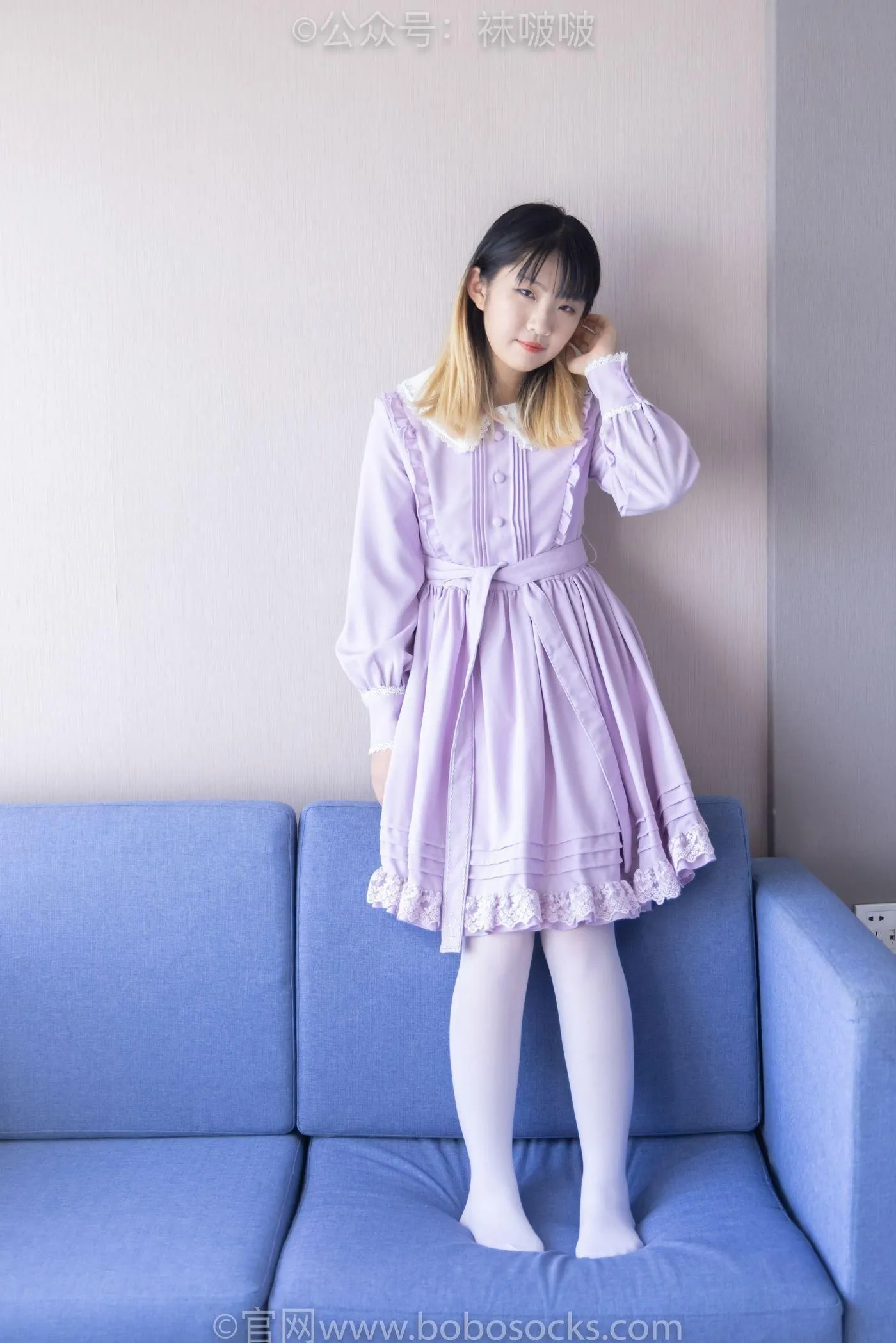 [BoBoSocks袜啵啵]NO.079 砂糖-皮鞋、厚白丝（花絮版） [140P]插图9